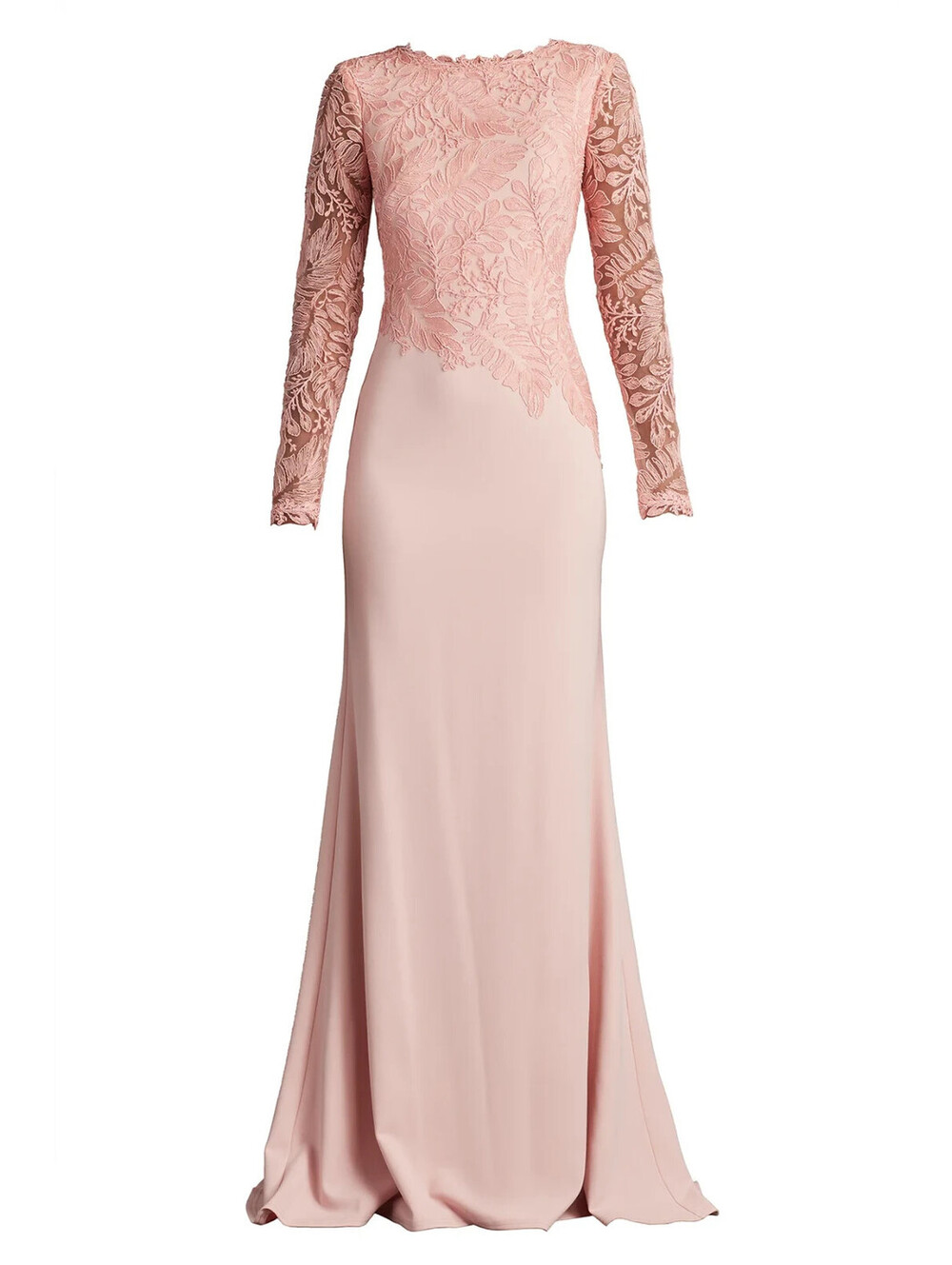 NEW, TADASHI SHOJI Caliste Embroidered Crepe Gown in Blush Sz 20 #LD483